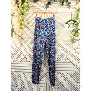 AMERICAN APPAREL Women's Floral Bright Nylon Printed Leggings Stretch Size Large